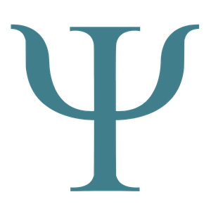Símbolo Psi, representación universal de la Psicología, en color azul turquesa oscuro